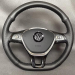 Hand-Stitched Leather carbon fibre car Steering Wheel Cover For Volkswagen VW Golf 7 Mk7 Touran Up New Passat B8 Tiguan 3