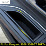 Accessories Interior For Peugeot 3008 3008GT 2017 - Car Front ide  Door Armrest Storage Box Pallet Container Cover Kit black