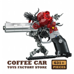 631 tk Loov Mecha Rose Revolver P&uuml;stol Ehitusklotsid Tehniline Punane Lille&otilde;ie P&uuml;stol MOC Klotsid Kokkupandav M&auml;nguasi T&auml;iskasvanu Laps Kingitus