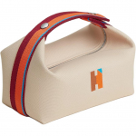 Hermes Bride-A-Brac 21 H&otilde;bedane pandlaga Puuvillane reisi hoiukott Naiste kotid Puhtvalge H104346M01 01 Blanc Pure White