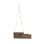 Fendi Monogrammi Logo FF Muster Kolm-&uuml;hes Nahast Keti Rahakott &Uuml;mbrik Crossbody &Otilde;lakott Naiste kotid Pruun 8BS032AAFMF13VK Basic Set (Bag+Dust Bag)