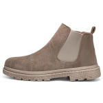 Retro Trend Meeste Chelsea Saapad S&uuml;gis Talv Meessoost &Uuml;li&otilde;pilased K&otilde;rged K&auml;imisega Vabaaja Kingad Must Khaki Suede Pahkluu Saapad Poolsaapad 45 gray