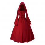 Naiste gooti kapuutsiga n&otilde;iakleit vintage keskaegne viktoriaanlik kleit Halloween renessanss cosplay kleit meigipidudeks rollim&auml;ngudeks S