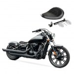 Selle si&egrave;ge solo Bobber Skull avec ressorts pour motos Custom BR19 noir