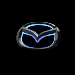 2025 Kuuma LED-m&auml;rgiga Auto Tagumine Esitulede Embleem Logo Kaunistus Mazda 2 3 6 CX7 8 CX5 MX5 323 Tarvikutele Auto Stiil Pagasiruum 10.1cm X 7.90cm sinine