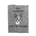 Boston Terrier, American Gentleman - Dog passport case, document case, gift for the traveller from the Art-Dog brand hall v&auml;rv