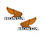 Minimoto Honda CLASSICS Old Wing Kleebis 14 (Kollane 14) [Posti teel kollane