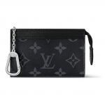 LOUIS VUITTON Voyage Monogram Canvas T&otilde;mblukuga Rahakott Tavaline Meeste Must Gift box set (basic set+original box) must