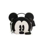 Coach X Disney 17 Koost&ouml;&ouml; Hiirek&otilde;rvadega T&otilde;mblukuga Nahast V&auml;ike &Uuml;mmargune Crossbody Kott Naiste crossbody kott Must Valge CM840-QBM2 Gift Box Set (Basic Set+Yellow Box)