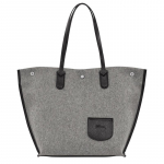 Longchamp Le Roseau Essential 32 Klappkinnitusega Pikkade Sangadega Villane ja Veisenahast &Auml;&auml;risega Ostukott &Otilde;lakott Naiste kotid Hall 10090HBL112 Gray