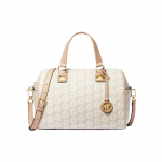 Michael Kors MK Grayson Logo T&otilde;mblukuga &Otilde;lakott Ristkorpuseline K&auml;ekott Keskmine Naiste k&auml;ekotid Vanillivalge 30R4GGYS6B-VANILLA Basic Set (Bag+Dust Bag)