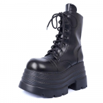 Naiste saapad Punkstiilis Gooti saapad Moodsad keskmise s&auml;&auml;rega nahast saapad Naiste mootorrattasaapad K&otilde;rgust lisavad platvormsaapad 36 must