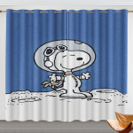 Multikas Snoopy Kardin Lastele Pol&uuml;ester &Otilde;nnelik Kutsikas Kaunistus Sobib Magamistupp Laste Tuba Kingitused Pimedaksmuutev Ideaalne W100*H130(CM)-Rod Pocket&2PCS gray