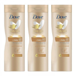 Toitev ise-pruunistav losjoon Dove Visible Glow heledale kuni keskmisele nahale, 3x400ml