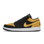 Jordan Air Jordan 1 Must Lakers Kulumiskindel Madal Vintage Korvpallijalatsid Meeste Must Kollane 553558-081(Team758-F) 44.5