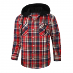 Meeste n&ouml;&ouml;biga s&auml;rk vabaaja flanellist ruuduline Slim Fit pikkade varrukatega, laia kaelusega kerged topid S punane