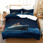 Peen 3D Titanic Laev Ookeani Tapeet Romantiline Armastus Tr&uuml;kis Voodipesu Komplekt Tekikott Tekk Voodi Noortele Lastele T&uuml;drukutele Poistele Kingitus 135x200cm