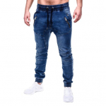 Meeste teksap&uuml;ksid &Uuml;hev&auml;rvilised Taskutega Suvised Pestavad Pahkluuni Seotavad Denim-p&uuml;ksid Streetwear 3XL sinine