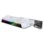 Seinale paigaldatav komplekt PS5/ Pro/ Slim konsoolile koos RGB-valgustusega laadimisjaama ja peakomplekti hoidikuga PS5 Dual Controlleri tarvikutele white