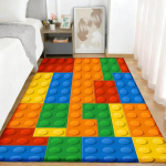 3D V&auml;rvilised Geomeetrilised Plokid Ala Vaibad Elutuppa Magamistuppa Ehitusplokk M&auml;nguasjad Vaip Kodu Laste Toa Sisustus Libisemiskindel P&otilde;randamatt 80cm x 120cm