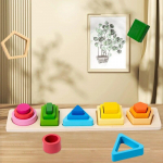Montessori puidust m&auml;nguasjad lastele Puidust sorteerivad virnastamism&auml;nguasjad v&auml;ikelastele Harivad kujundid V&auml;rvisortija Koolieelsed lapsed Kingitused