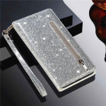 T&otilde;mblukuga klapprahakott S&auml;deleva nahaga &uuml;mbris iPhone'ile 16 15 14 13 12 11 Pro Max XS XR 8 7 Plus SE 16E Mini Bling-alusel telefoni kate For iPhone 16Pro Max
