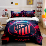 Atletico Madrid Voodipesukomplekt Voodipesu Tekikott Komplekt Tekikott Padjap&uuml;&uuml;rid  (1 * Tekikott 2 * Padjap&uuml;&uuml;ri, ilma tekita) 135x200cm
