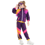 Poiste 80ndate treening&uuml;likond Laste Hip Hop Kost&uuml;&uuml;m &Uuml;laosa ja P&uuml;kste Komplektid Komplekt Retro Tantsu Spordir&otilde;ivad Diskotantsu Spordir&otilde;ivad Pesapalli &Uuml;htne XS roosa
