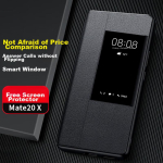 Huawei Mate20X telefoni&uuml;mbris, Huawei Mate20X ilma klapita, Smart View aken, t&auml;ielik kaitse, kukkumisvastane, &auml;ri, &uuml;li&otilde;huke, kaitsev, must