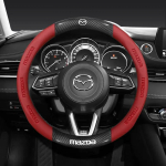 38CM s&uuml;sinikkiust nahast rooliratta kate Mazda Axela Atenza 3 2 6 CX3 CX5 CX30 CX8 CX9 MX5 RX7 RX8 SKYACTIV jaoks