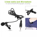 Metallist monomikrofonid rev&auml;&auml;rimikrofon Mini Lavalier Mic 3,5 mm valju k&otilde;lari jaoks must