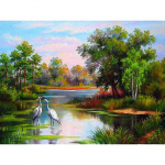 Teemanttikandid Maastik Puud J&auml;rved Rhinestone T&auml;is &uuml;mmargune Teemantmaalimine Tapeet 5D Dekoor 20X30CM