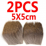 2TK 5X5cm k&auml;rbsesidumine hirve juukselapp karusnahk Muddler Minnow kuiv p&otilde;drajuuksed Caddis k&auml;rbse sidumismaterjal 5*5cm