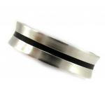 Bague Acier 'Tony' Noir Argent&eacute; 60 must