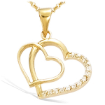 Les Tr&eacute;sors De Lily [F6349] - Pendentif Plaqu&eacute; Or 'Coeur Sublime' Blanc dor&eacute; - 16x17 mm kuld