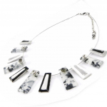 NOA [I5351] - Collier Cr&eacute;ateur 'Liberty' noir gris must