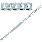 Les Tr&eacute;sors De Lily [J0996] - Bracelet Argent 'Identit&eacute;' argent&eacute; - 21 cm 7 mm h&otilde;be