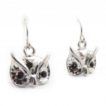 Les Tr&eacute;sors De Lily [J8661] - Boucles Cr&eacute;ateur 'Hiboux' noir argent&eacute; must