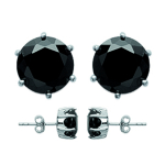 Les Tr&eacute;sors De Lily [K3798] - Boucles argent 'Essentiel' noir argent&eacute; (rhodi&eacute;) - 8 mm must