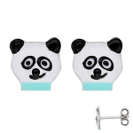 Suzette et Benjamin [Q6015] &ndash; h&otilde;bedased k&otilde;rvar&otilde;ngad 'Panda' valge roheline - 7x7 mm valge