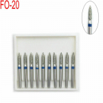 FO-20 10 tk/karp Hambaravi Teemanthambad Drill Hambaravi Burs Dia-puurid kiirete k&auml;siinstrumentide keskmiste hambaarstit&ouml;&ouml;riistade jaoks FO-20 sinine