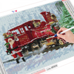 DIY teemantmaaling J&otilde;uluvana t&auml;isruudukujuline &uuml;mmargune j&otilde;uluk&auml;sit&ouml;&ouml; m&uuml;&uuml;k Teemanttikandid lumemosaiik seinakunsti kingitus Full Round (20X30CM)