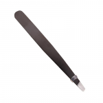 1 tk Kulmupintsetid Hair Beauty Tilt Puller roostevabast terasest kulmutrimmer Clip Pro karvaeemaldus meigit&ouml;&ouml;riist Lamedad otsad TSLM must