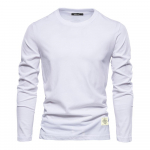 Kasuta Giraffe 100% puuvillast pikkade varrukatega T-s&auml;rk meestele Solid Spring Casual Meeste T-s&auml;rgid Kvaliteetsed Meeste Topid Klassikalised Riided Meeste T-s&auml;rgid XL valge
