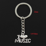 Moodne 30 mm v&otilde;tmehoidja metallist v&otilde;tmehoidja v&otilde;tmehoidja ehted antiikplaaditud I Love Music 16x28 mm ripats h&otilde;be