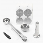 [i Cafilas][HLM01-1] Korduvkasutatav kohvikapslifilter korduvt&auml;idetavad Crema kaunad roostevabast terasest Lavazza masinale LAVAZZA A MODO MIO JOLIE ESPRIA IDOLA 1 Capsule+1 Tamper+1 Clip h&otilde;be