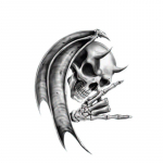 J74# Isiksuse Angel Of Death Skull Autokleebis Mootorratta kleebis J74B Height 17cm