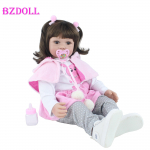 BZDOLL 60 cm pehmest silikoonist Viny Reborn Babies T&uuml;druk nagu t&otilde;eline v&auml;ikelapse printsess Alive Bebe Armas s&uuml;nnip&auml;evakingitus m&auml;ngumaja m&auml;nguasi 60cm Doll, Brown eyes