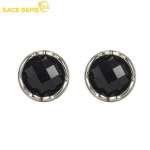 SACE GEMS klassikalised &uuml;mmargused vasesulamist mustast tsirkoonist k&otilde;rvar&otilde;ngad naistele pulmapeo kingitused must