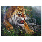 3D-teemanttikandid ristpistes &uuml;mmarguse kivist maalimine looma tiiger Full Round 20x25CM